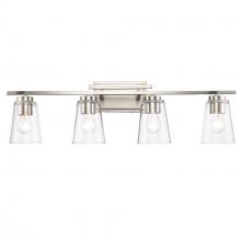 Trans Globe 22494 BN - 4LT VANITY-CL TAPERED-BN